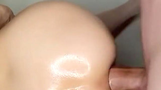 18yo Blonde Asian Ass Fucked by Big White Cock
