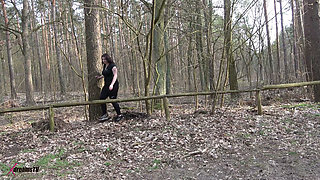 Elisa 18 & Bella X - Outdoor Blowjob, Masturbating and Peeing in the Woods
