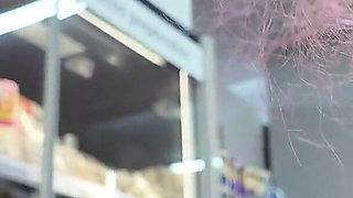 Plump Chick Burps at the Supermarket Embarrassing Public Display