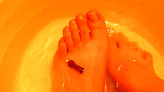 Giantess Stepsister Humiliates Tiny Stepbrother by Telling Him to Take a Foot Bath with Her but She Puts Tiny Stepbrother