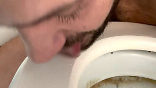 I pee and clean the toilet bowl with my tongue