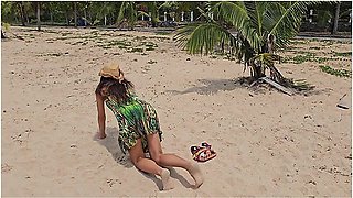 Public Beach No Panties # Risky Pussy N Red But Plug Flashing