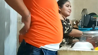 He fucks his stepmom in the kitchen when his stepdad goes to work