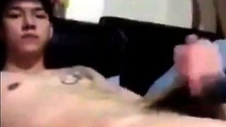 Asian Twink Jerks Off on Cam
