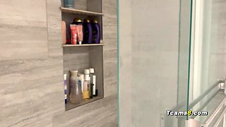 Busty shemale takes hard anal fuck doggystyle