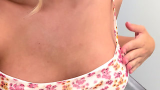 18 Year Old Italian Webcam Star Blonde Masturbates in Zara Fitting Rooms While Trying on Clothes