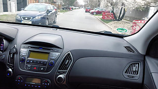 Elegant Stepmom Teases Her Stepson in the Car