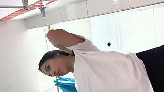 Marianamx squirts hard in gym bathroom - almost caught by instructor fingering herself