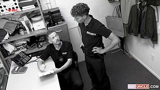 The hung security is examining the fit teen