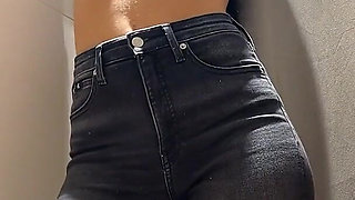 Try on Leggings and Pants, Boobs Tease, Pussy Flashing