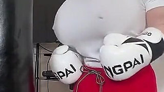 Busty Blonde Boxing with Massive Fake Cock Out! Imagine Me Boxing at the Boxing Club You Are in!