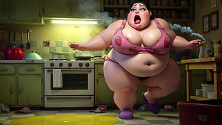 Smoking Pregnant BBW Pisses on Floor - Horny with Massive Belly