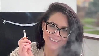 Smoking Cigarette in Glasses