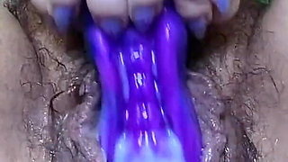 Alien Dildo Stretches My Fat Hairy Pussy, Leaves Huge Mess & Leads to Amazing Orgasm