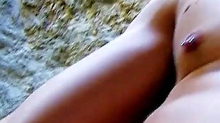 Big cock step brother fucks skinny teen Alexa in the ass outdoors