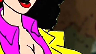 Married Busty Brunette Can't Resist the Sight of a Big Black Cock. Cartoon