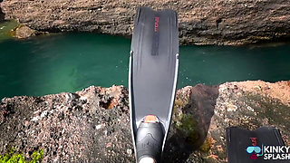 Diving in My Shiny Two-piece Wetsuit