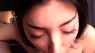 Cum addicted exotic freak sucks POV cock dry and clean