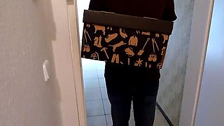 Cumshot for brunette after pov blowjob