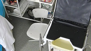 Recording of rectal temperature measurement of naked female