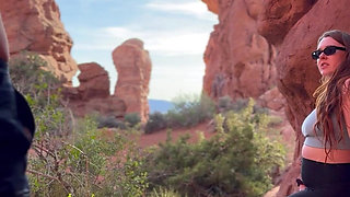 POV Cum All Over Big Boobs Fucked a Stranger in Nature Scenic Hike