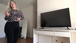 Crazy Chubby Blonde Needs the Strong Hands of a Real Man - Homemade!
