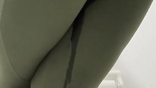 Desperate for Pee Pissing My Pants in Nylon Leggings