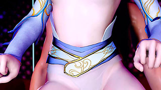 3D big boobs cosplay model cheating with big cock