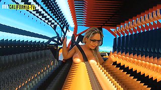 Blonde Moment Star Iara Ferreira Dazzles in Public Nudity: Busty Blonde Exposes Massive Tits