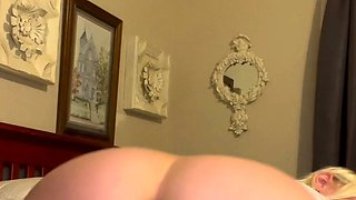 Blonde tight pussy babe solo toy fun in glamour masturbation