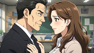 Principal seduce teacher and fuck her in the office Hentai
