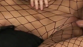 Sexy European style brunette Black Angelika swallows load of cum