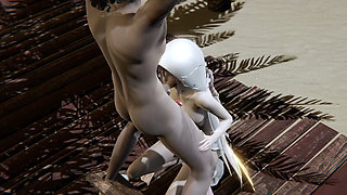 Lustful Angel on the Beach - 3D Animation