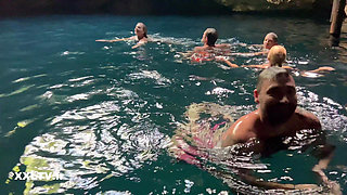 Foursome with Rebecca Volpetti and Tiffany Leiddi in Mexico