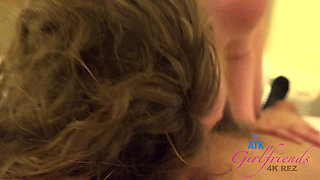 POV-Elena oils her perfect ass, sucks your hard cock then crawls to the bedroom for a raw creampie in her unprotected pussy.