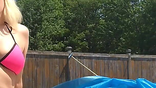 Poolside Bikini Tits Bouncing Orgasm
