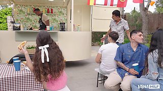 Latina Milf Fucked by BBC Outdoors - Food Truck Hookup feat. Catherine Knight