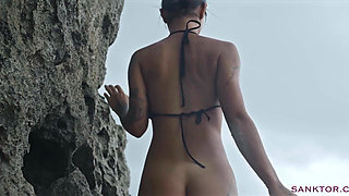 Sanktor - Skinny Tattooed Teen Masturbates on the Beach