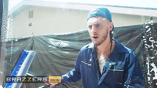 Brazzers - sexy kayley gunner gets dual the sheer pleasure from hubby mick & adonis the window washer
