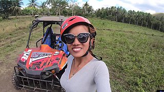 Thai beauty strokes his cock in a raw POV scene