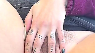 Hairy Pussy Smoking on Front Porch