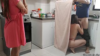 Kitchen Sex Gone Wild - Neighbor Catches Us But Joins In The Fun!