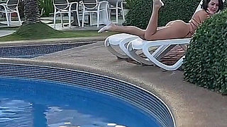 My Warm Tight Hairy Pussy Needs Something Big, Can You Help Me? Fucking a Busty MILF I Met at the Pool