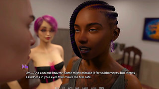 Taboo University - Tattoed Ebony College Girl Kisses Me. While Her Friend Masturbates to It