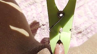 Inserting a Small Cup Into the Wet Pussy