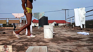 Washing My Daddy's Clothes After Her Fucked the Piss Out My Pussy!!