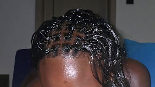 Close-up Blowjob and Cumshot with a Beautiful Ebony Babe