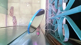 Furry is caught cumming in the company bathroom, smeared the floor with cum!