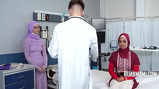 Shy Arab Wife Gets Creampie From Doctor During Fertility Exam - HijabMami Threesome