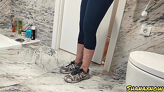 My Nike Sneakers Soaked by My BF's Cumshot Turned Me on